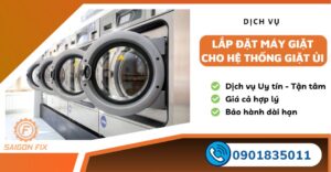 lắp đặt máy giặt cho hệ thống giặt ủi