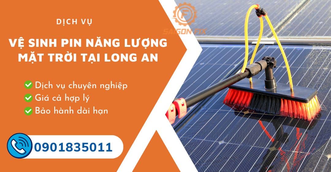 Vệ sinh pin năng lượng mặt trời tại Long An - Hỗ trợ 24/7