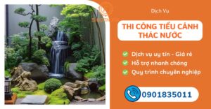 thi công tiểu cảnh thác nước