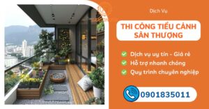thiết kế thi công tiểu cảnh sân thượng