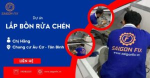 Lắp bồn rửa chén chị Hằng Tân Bình