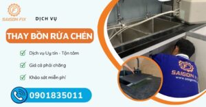 thay bồn rửa chén