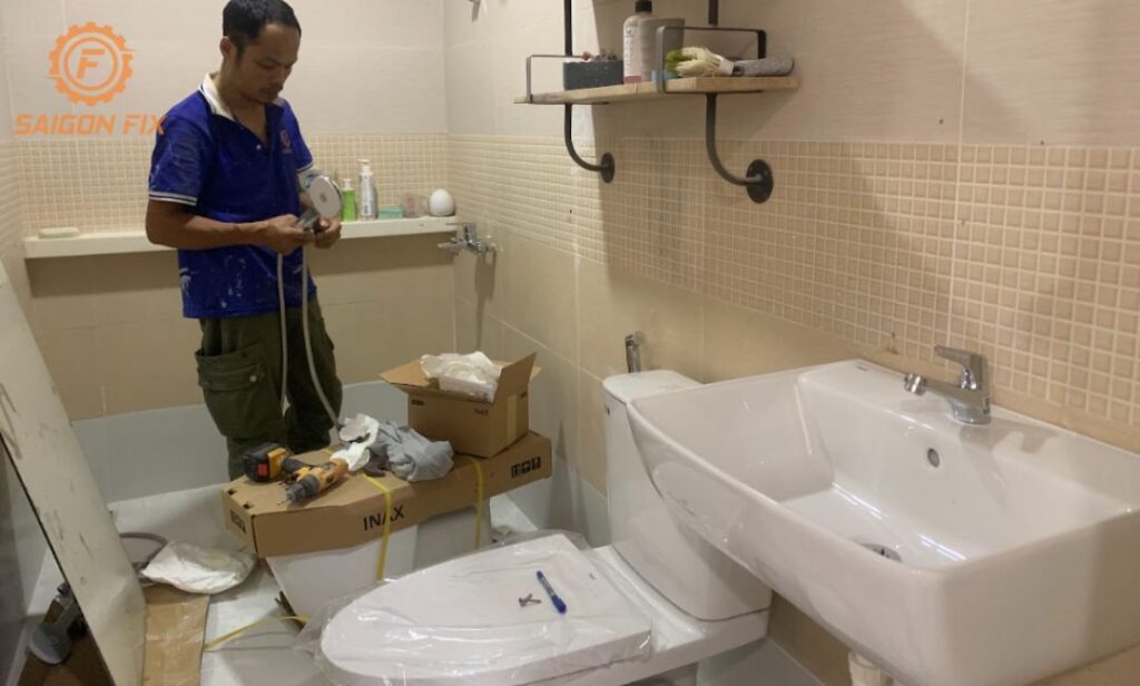 Lắp đặt bồn cầu chị Mi Gò Vấp