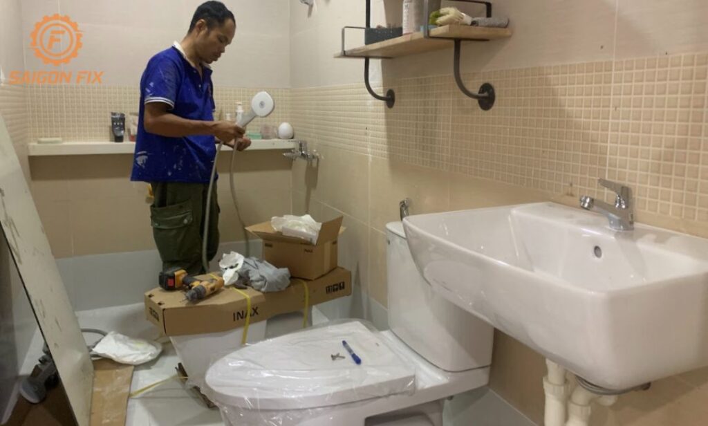 Lắp đặt bồn cầu chị Mi Gò Vấp