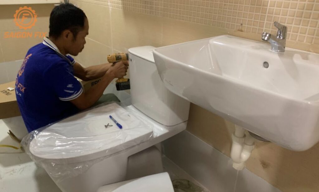 Lắp đặt bồn cầu chị Mi Gò Vấp