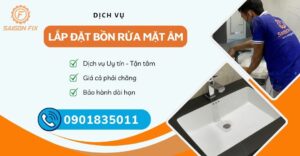 lắp đặt bồn rửa mặt âm