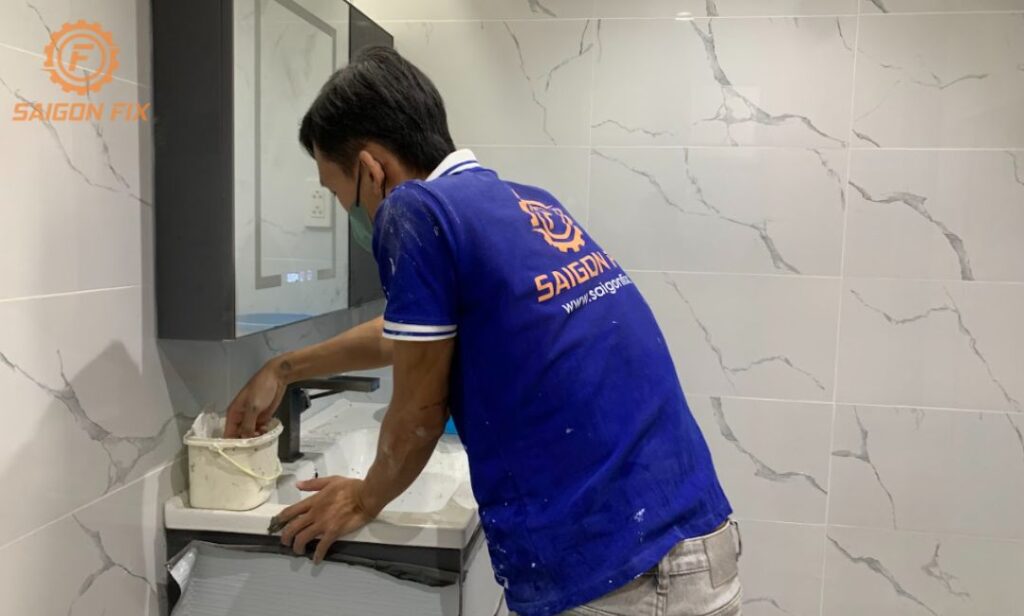 lắp đặt bồn rửa mặt âm