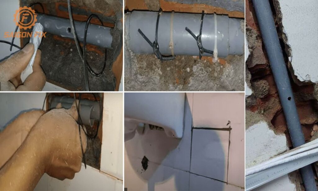 cách sửa ống nước bị gãy sát tường