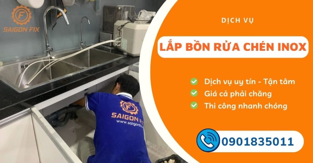 lắp bồn rửa chén inox