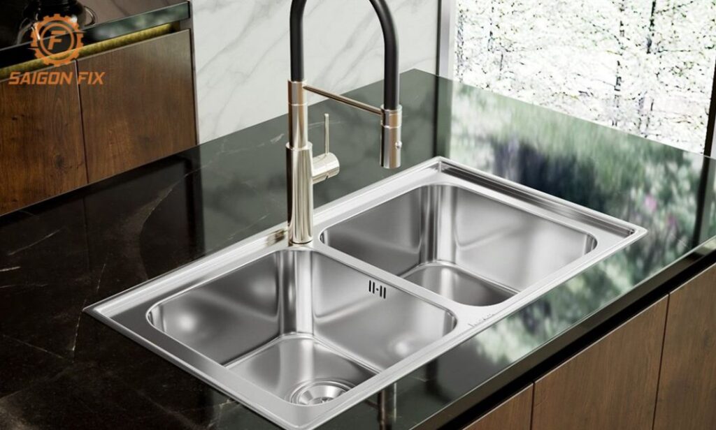 Lắp bồn rửa chén đôi