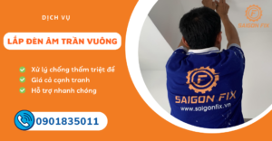 lắp đèn âm trần vuông
