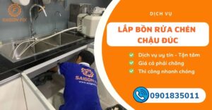 Lắp bồn rửa chén chậu đúc