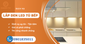 Lắp đèn led tủ bếp