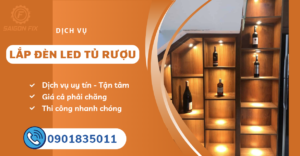 lắp đèn led tủ rượu