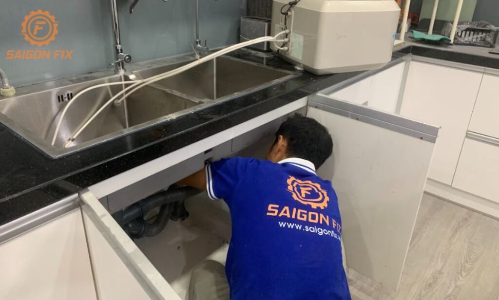 sửa ống nước bồn rửa chén