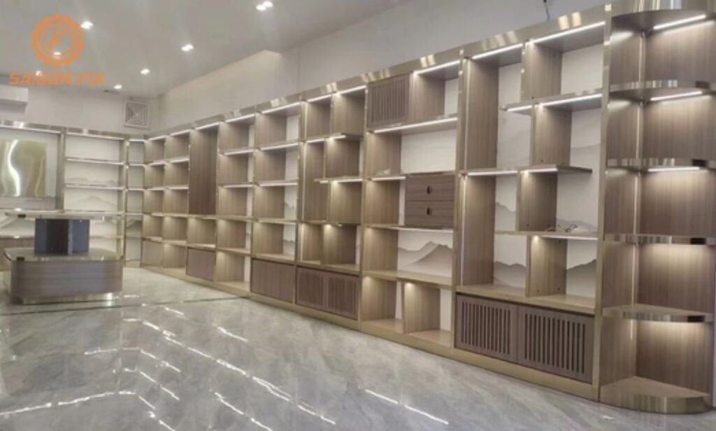 lắp đèn led cho tủ trưng bày