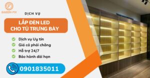 lắp đèn led cho tủ trưng bày