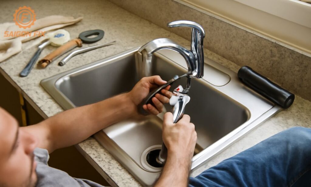 thay vòi nước lavabo