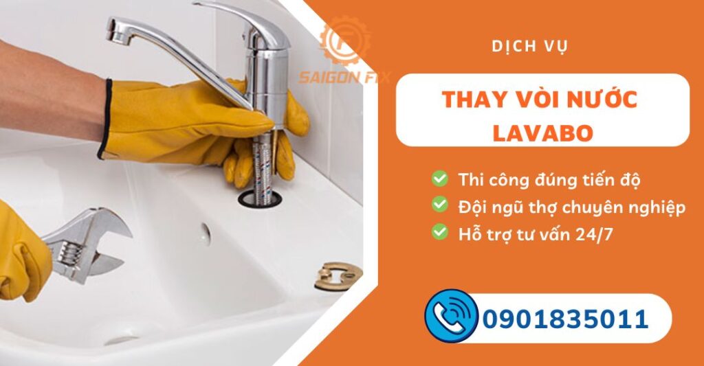 thay vòi nước lavabo